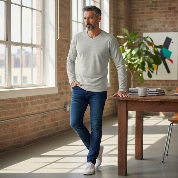 Guess Los Angeles Grey Gray Long-Sleeve Shirt Top SK11818 Casual Mens Medium - Picture 16 of 16